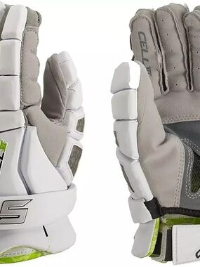 STX Cell IV White Lacrosse Gloves